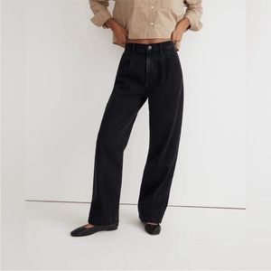 Madewell The Harlow Wide Leg Pant Black Jean Norfleet Wash